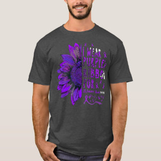 Zonnebloem Ik Draag Paarse lint voor Alzheimer Awa T-shirt