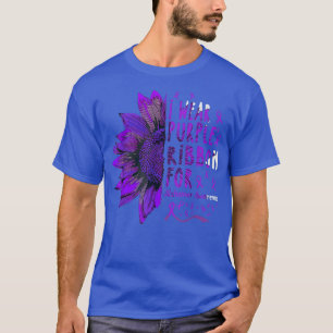 Zonnebloem Ik Draag Paarse lint voor Alzheimer Awa T-shirt