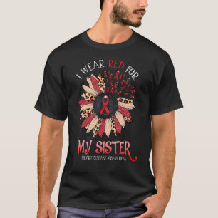 Zonnebloem ik Draag Red Ribbon Zuster Hij Ziekte A T-shirt