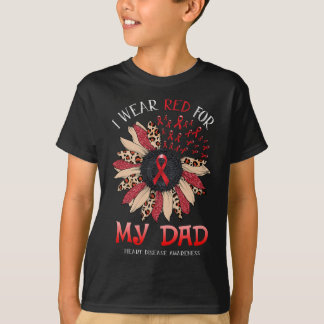 Zonnebloem Ik Draag rood lint voor pap hartziekte T-shirt