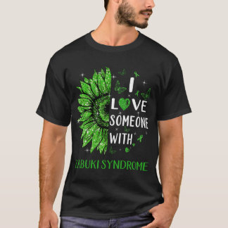 Zonnebloem Ik hou van iemand met het Kabuki syndro T-shirt