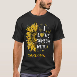 Zonnebloem Ik hou van iemand met sarcomabewustzijn T-shirt