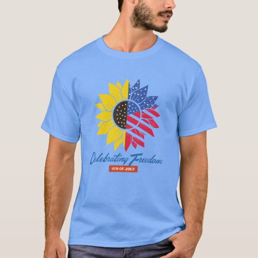 Zonnebloem Illustratie 4 juli T-shirt (Voorkant)