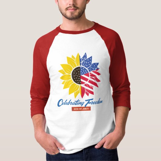 Zonnebloem Illustratie 4 juli T-shirt (Voorkant)