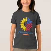 Zonnebloem illustratie 4 juli Tri-Blend shirt (Voorkant)