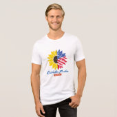 Zonnebloem Illustratie 4 juli Tri-Blend Shirt (Voorkant volledig)