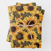  zonnebloem illustratie All Over Print Inpakpapier Vel (In situ)