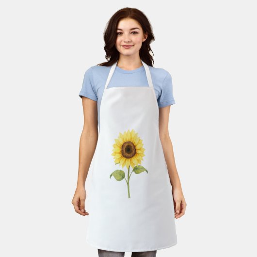 Zonnebloem Illustratie — Helder Botanische Kunst Schort (Gedragen)