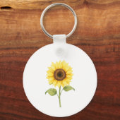 Zonnebloem Illustratie — Helder Botanische Kunst Sleutelhanger (Voorkant)