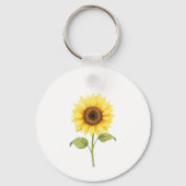 Zonnebloem Illustratie — Helder Botanische Kunst Sleutelhanger (Achterkant)