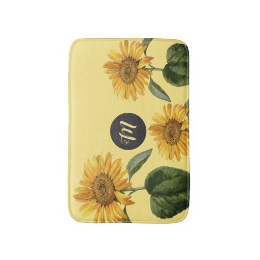  Zonnebloem Illustratie Initiaal Badmat (Voorkant Verticaal)