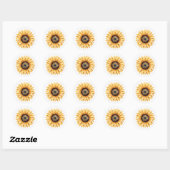 Zonnebloem illustratie ronde sticker (Vel)
