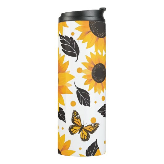 Zonnebloem Illustratie Thermosbeker (Gedraaid links)