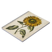  zonnebloem-illustratie van flessen notitieboek (Linkerzijde)