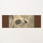 Zonnebloem in blauw en bruin yogamat (Achterkant (horizontaal))