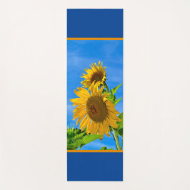 Zonnebloem in blauw en bruin yogamat