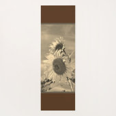 Zonnebloem in blauw en bruin yogamat (Achterkant)
