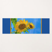 Zonnebloem in blauw en bruin yogamat (Voorkant (horizontaal))