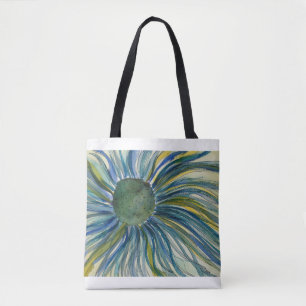 Zonnebloem in Blauw Tote Bag