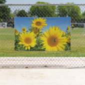 zonnebloem in blauwe hemel kleurrijke zomer bloese spandoek (Insitu)