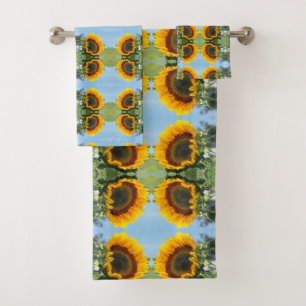 Zonnebloem in de Abstracte zonnebloem Bad Handdoek