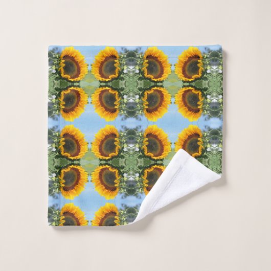 Zonnebloem in de Abstracte zonnebloem Bad Handdoek (Wasdoekje)