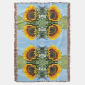 Zonnebloem in de Abstracte zonnebloem Deken (Voorkant Verticaal)