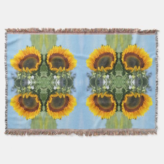 Zonnebloem in de Abstracte zonnebloem Deken (Voorkant)