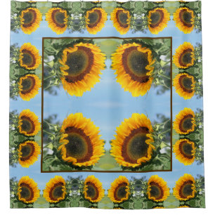 Zonnebloem in de Abstracte zonnebloem Douchegordijn