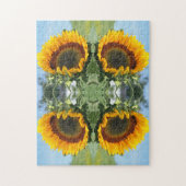 Zonnebloem in de Abstracte zonnebloem Legpuzzel (Verticaal)