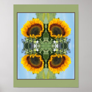 Zonnebloem in de Abstracte zonnebloem Poster
