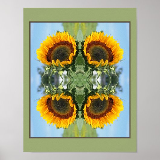 Zonnebloem in de Abstracte zonnebloem Poster (Voorkant)