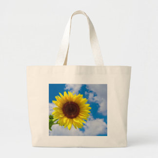 Zonnebloem in de hemel grote tote bag