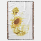 Zonnebloem in de lichte katoenen Drijg Deken (Voorkant Verticaal)