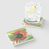 Zonnebloem in de middag stenen onderzetter (Zijkant)