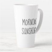 Zonnebloem in de ochtendzon - Rustige Waterverf Latte Mok (Rechterhoek)