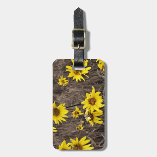 Zonnebloem in de Rocky Mountain Bagagelabel (Voorkant verticaal)