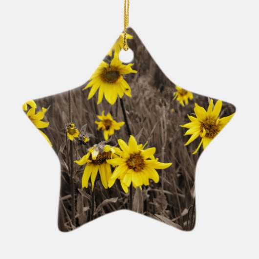 Zonnebloem in de Rocky Mountain Keramisch Ornament (Voorkant)