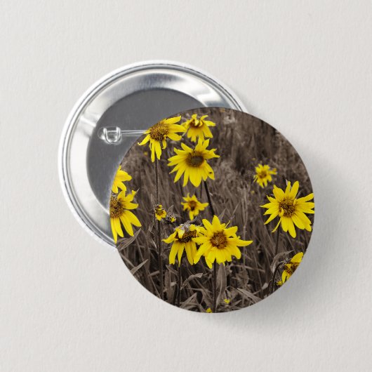 Zonnebloem in de Rocky Mountain Ronde Button 5,7 Cm (Voorkant /achterkant)