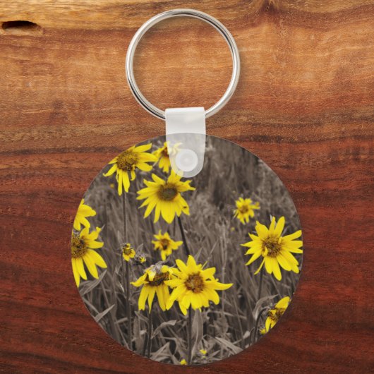 Zonnebloem in de Rocky Mountain Sleutelhanger (Voorkant)