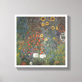 Zonnebloem in de tuin Gustav Klimt art nouveau Canvas Afdruk
