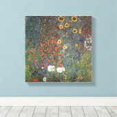 Zonnebloem in de tuin Gustav Klimt art nouveau Canvas Afdruk (Insitu (Houten vloer))