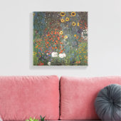 Zonnebloem in de tuin Gustav Klimt art nouveau Canvas Afdruk (Insitu (Woonkamer))