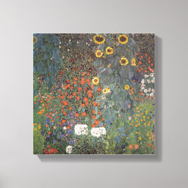 Zonnebloem in de tuin Gustav Klimt art nouveau Canvas Afdruk