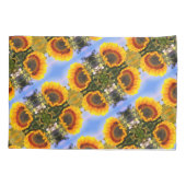 Zonnebloem in een Abstract zonnebloempatroon Kussensloop (Achterkant)