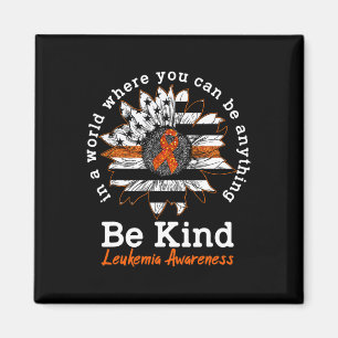 Zonnebloem in een Oranje ribbon Kindness Leukemie Magneet