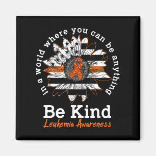 Zonnebloem in een Oranje ribbon Kindness Leukemie Magneet