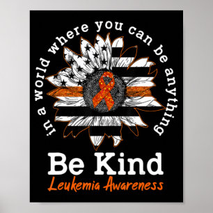 Zonnebloem in een Oranje ribbon Kindness Leukemie Poster