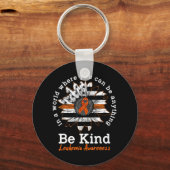 Zonnebloem in een Oranje ribbon Kindness Leukemie Sleutelhanger (Voorkant)