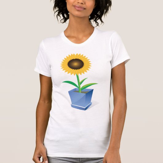 Zonnebloem in een pot Vrouwen T-shirt (Voorkant)